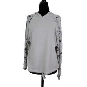 NEW Poof Apparel Women Pullover Cloud Jersey Hoodie S Drawstring Hem Long Sleeve